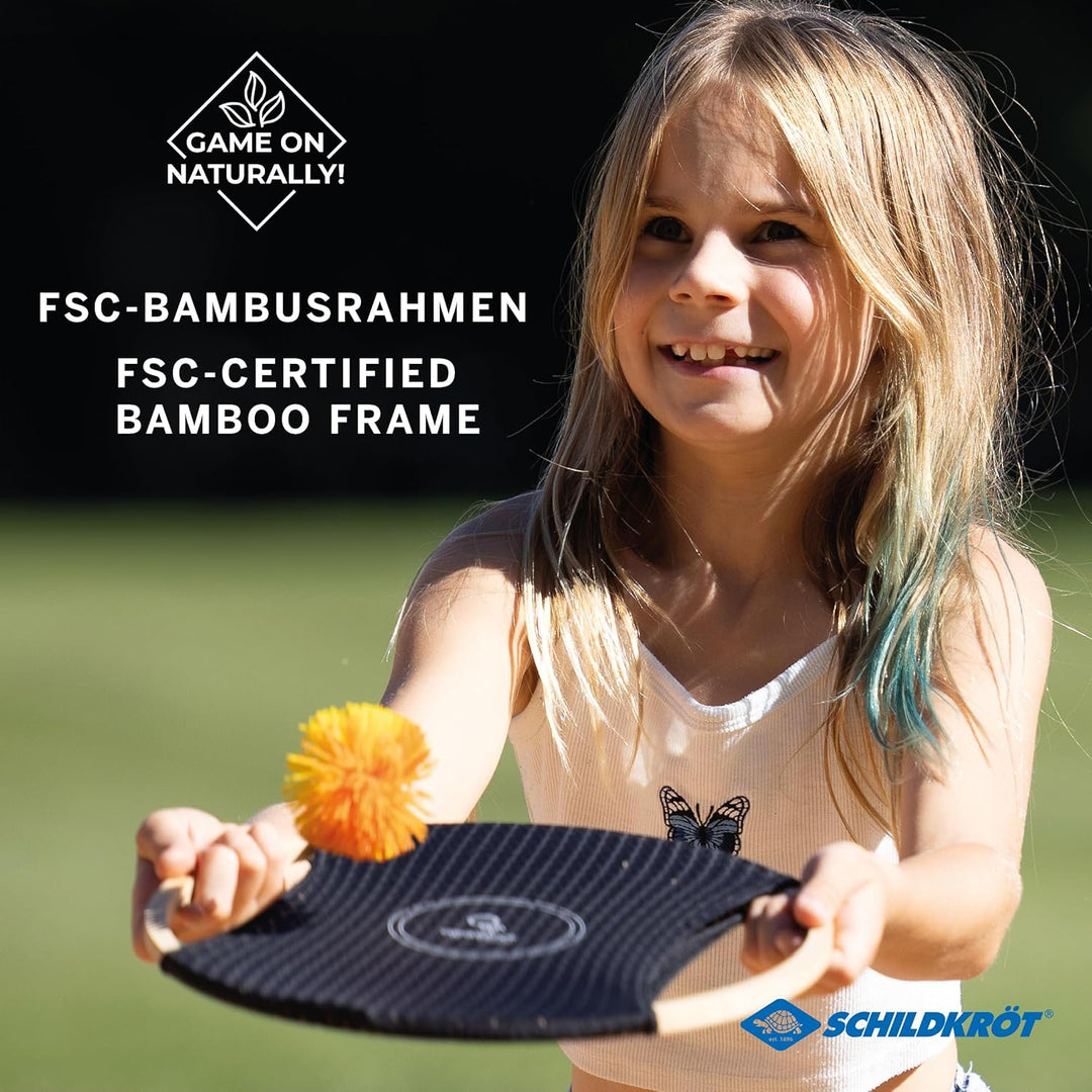 Schildkröt Ogo Sport Bamboo Set I 2 Ogo Scheiben aus FSC Bambus mit elastischem Netz und Wuschelball