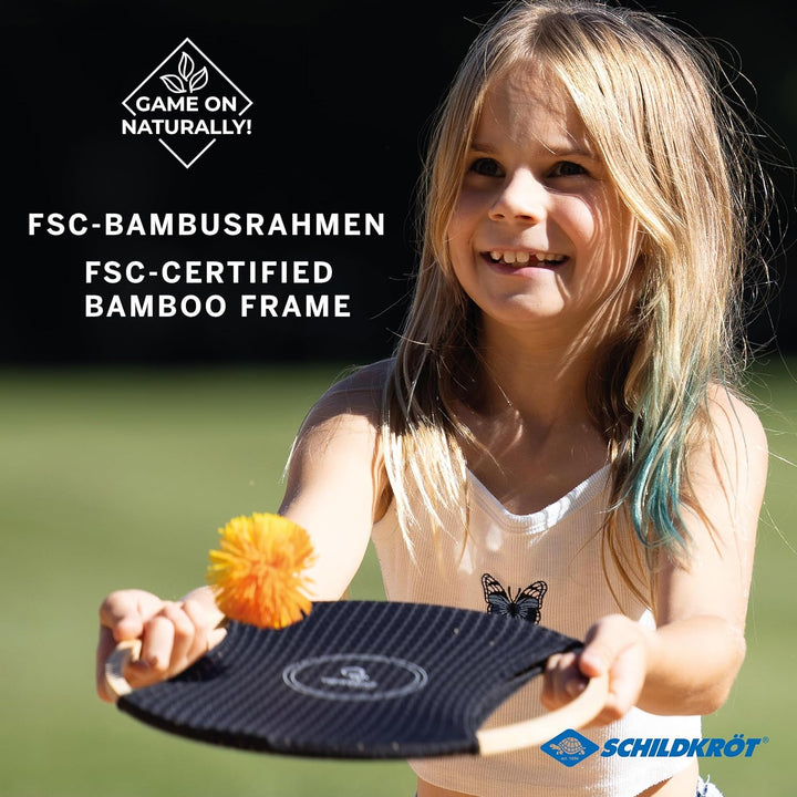 Schildkröt Ogo Sport Bamboo Set I 2 Ogo Scheiben aus FSC Bambus mit elastischem Netz und Wuschelball