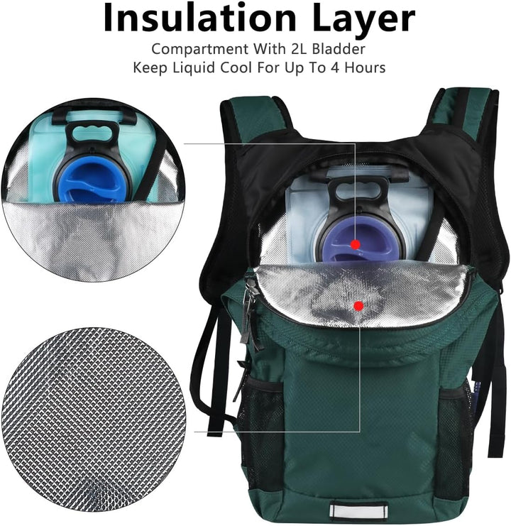Lunidry Trinkrucksack Fahrradrucksack mit Trinkblase 2L Wasserdicht Sportrucksack, 20L Hydration Ruc