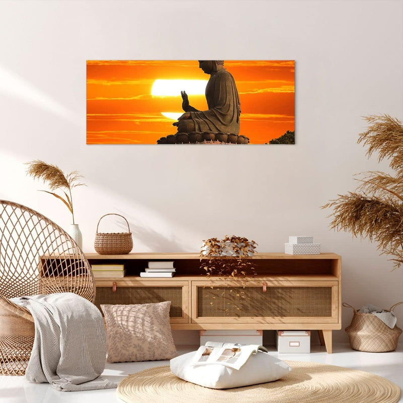 Wandbilder Dekoration Wohnzimmer tempel buddha Panorama Bilder auf Leinwand 120x50cm Leinwandbild mi