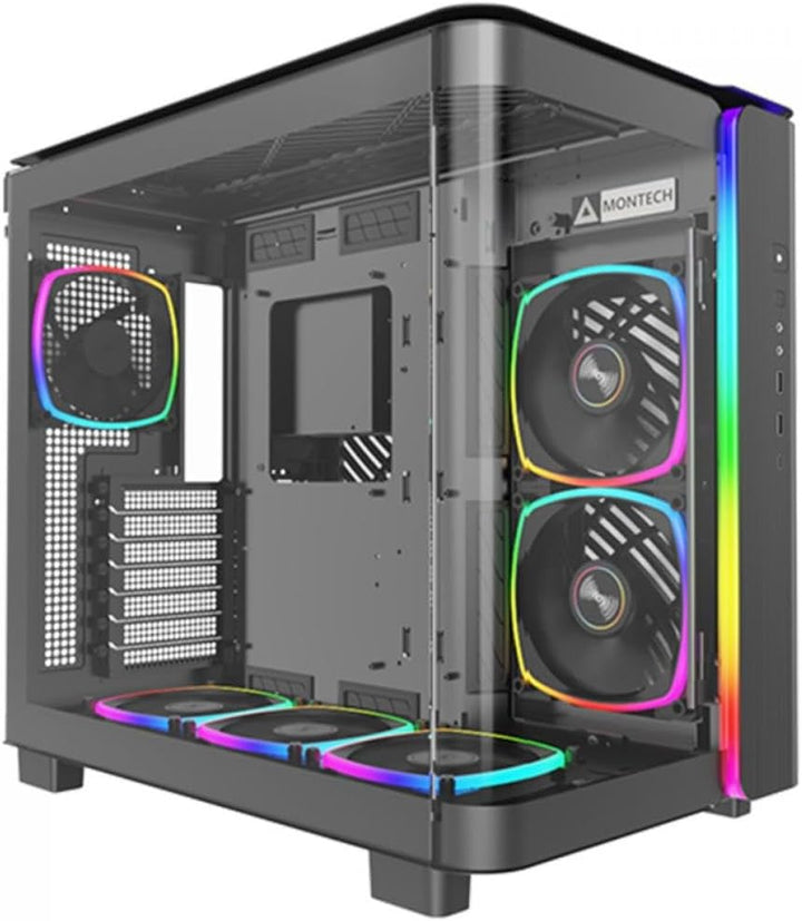 MONTECH, King 95 PRO Dual-Chamber ATX Mid-Tower PC-Gaming-Gehäuse, hoher Luftstrom, werkzeuglose Pan