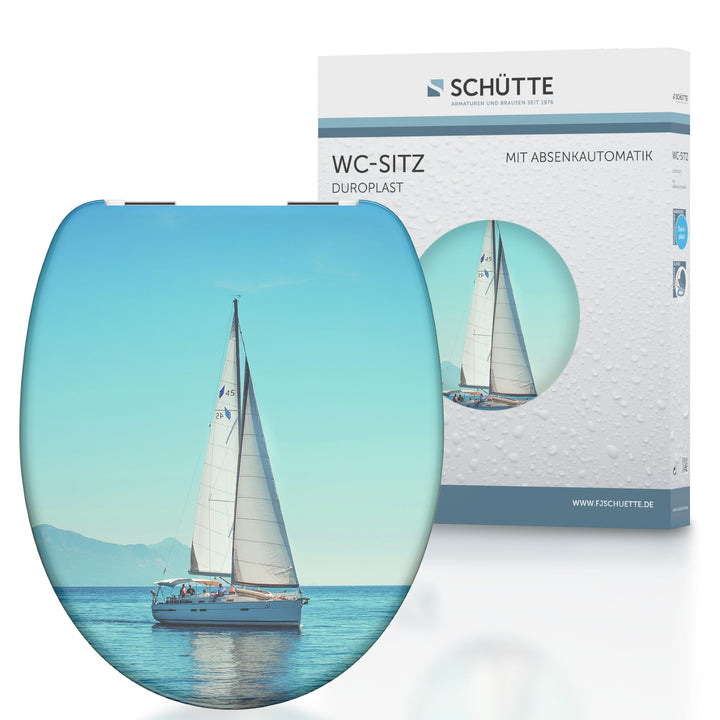 SCHÜTTE 82148 Duroplast WC-Sitz SAILING mit Absenkautomatik Motiv, Sailing