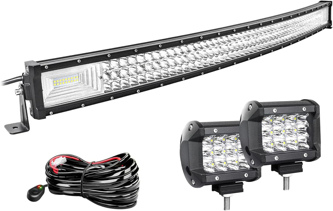 Willpower 42 Zoll 107CM 540W Led Arbeitsscheinwerfer Bar Gebogen + 2pcs 4 Zoll Led Scheinwerfer + Ka
