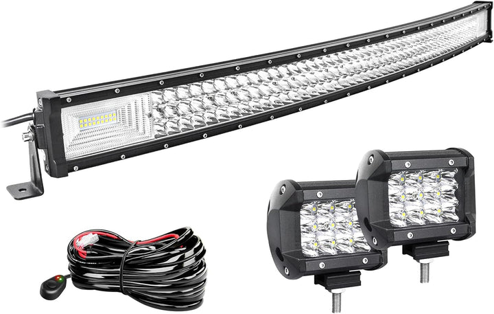 Willpower 42 Zoll 107CM 540W Led Arbeitsscheinwerfer Bar Gebogen + 2pcs 4 Zoll Led Scheinwerfer + Ka