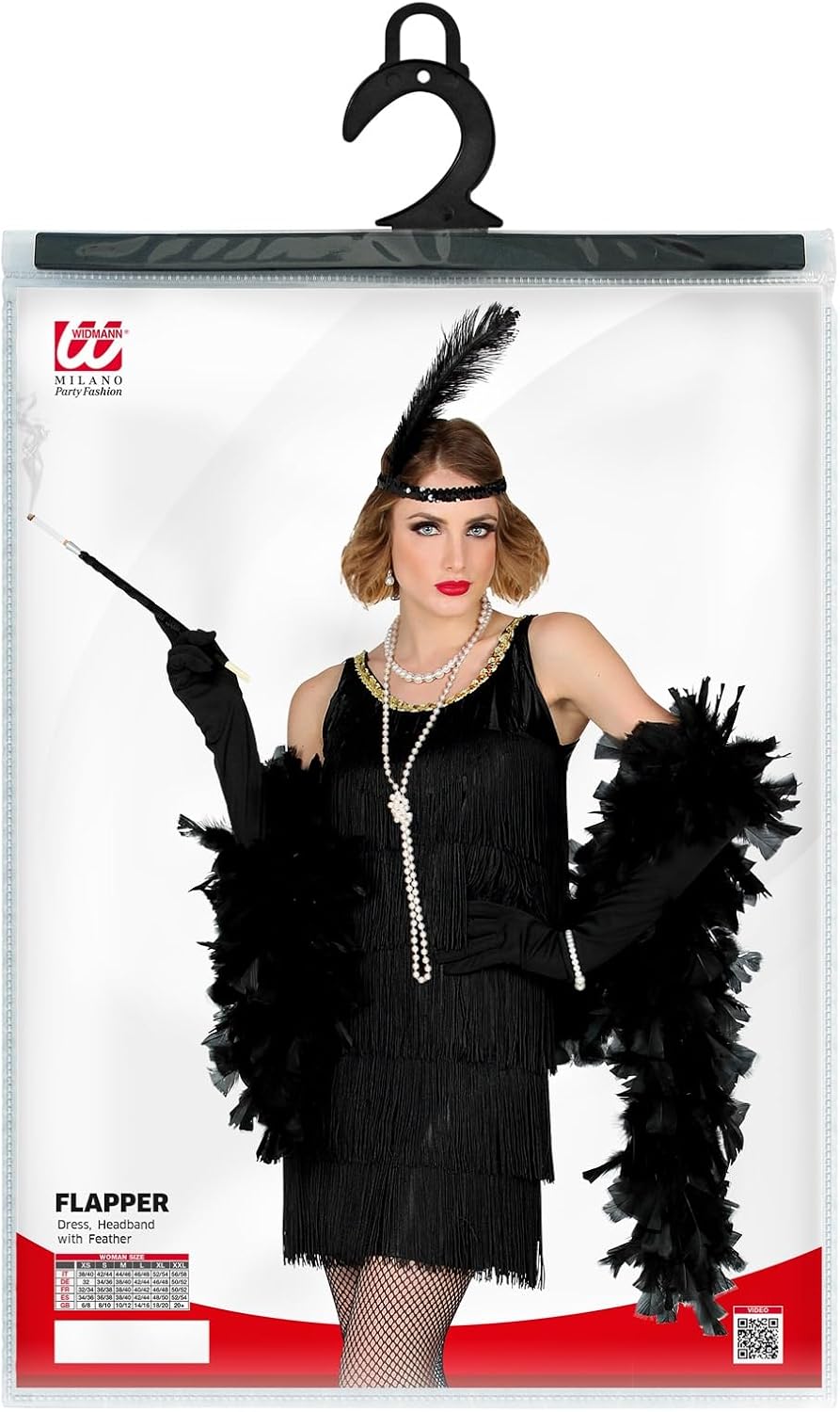 W WIDMANN MILANO Party Fashion - Kostüm 20er Jahre Charleston Flapper, Fransenkleid, Faschingskostüm