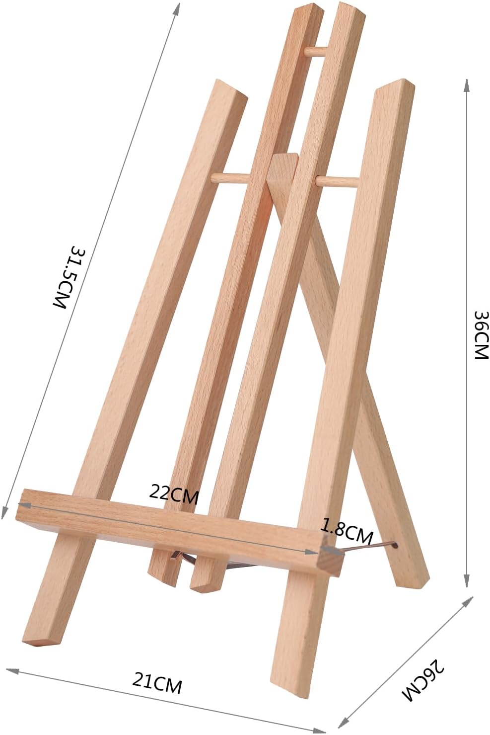 Tischstaffelei aus Buchenholz 40 cm hoch Staffelei Holzstaffelei Mini Staffelei Kinder Klappbar Und