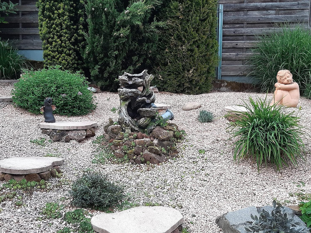 Gartenbrunnen ZIERBRUNNEN VOGELBAD Wasserfall GARTENLEUCHTE TEICHPUMPE - SPRINGBRUNNEN WASSERSPIEL f