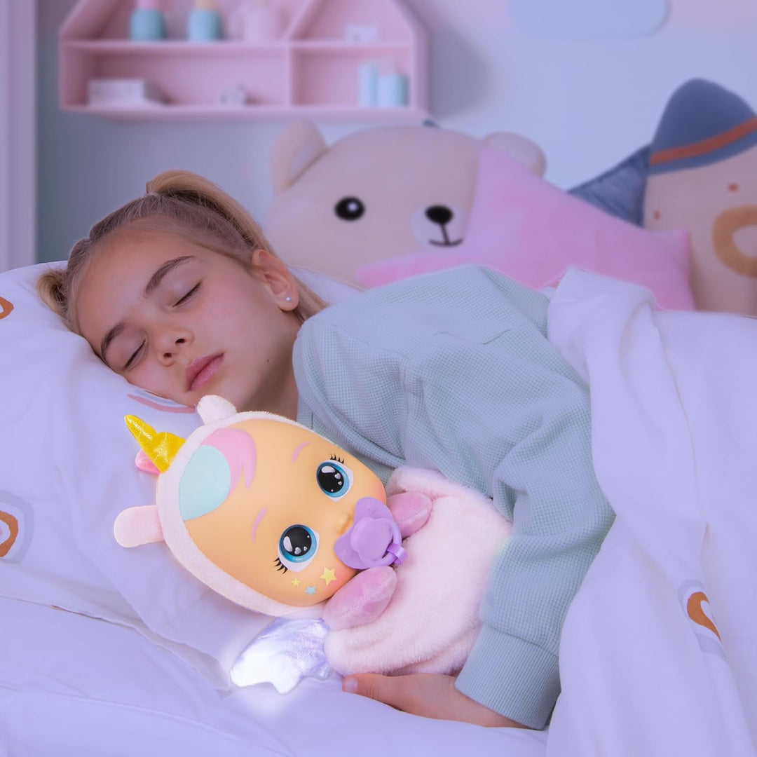 CRY Babies Luna & Poppy Interaktive Puppe Kinderleichtes Einschlafen mit Goodnight Friends Luna und