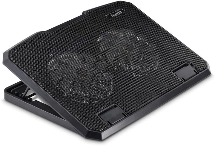 Hama Laptop Kühler für Laptops bis 15,6“ (extraleiser Notebook Kühler, 2 Lüfter, Kühlpad und Laptop