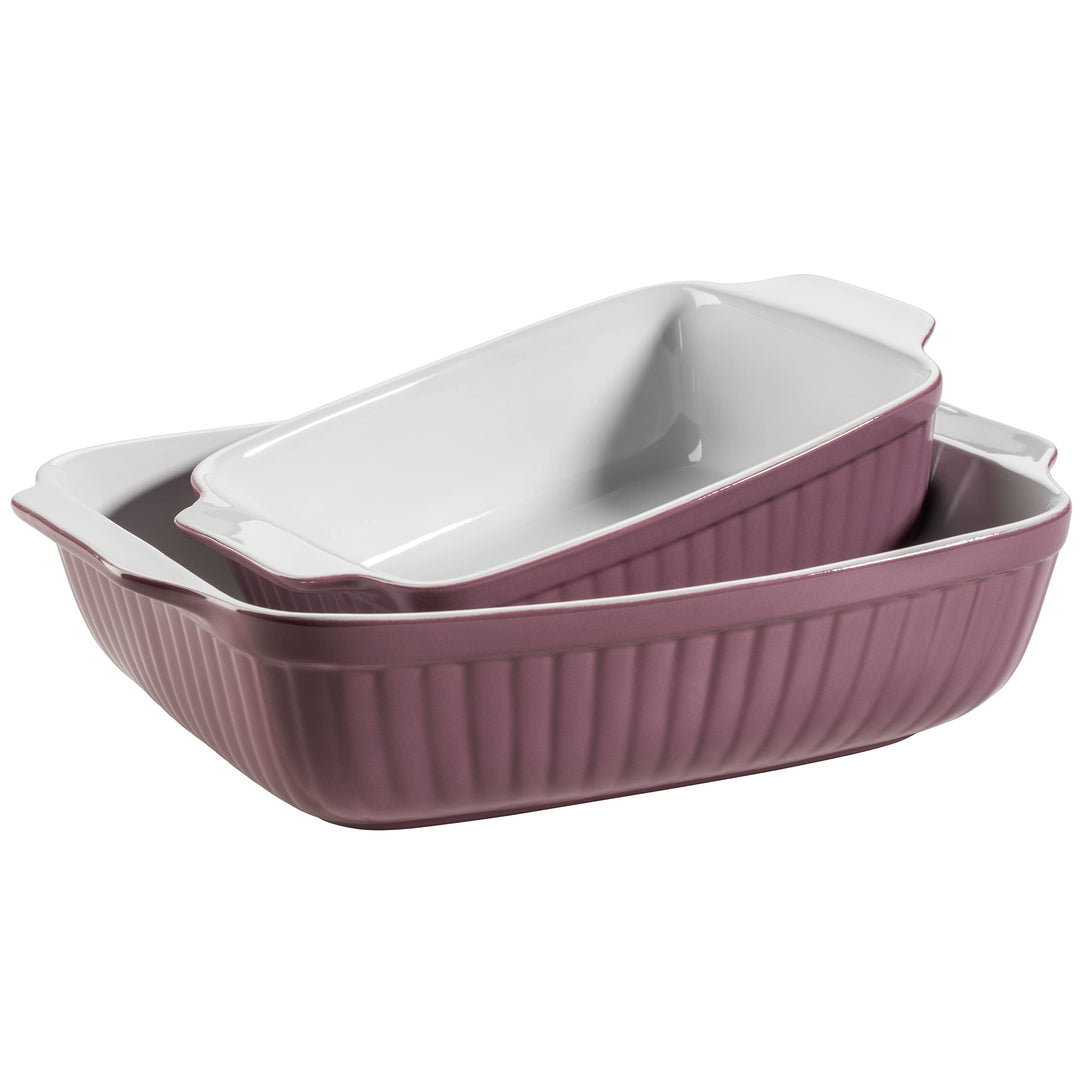 MÄSER 931983 Auflaufformen rechteckig im 2er Set, eckige Ofenformen, ideal auch für Lasagne, kratz-