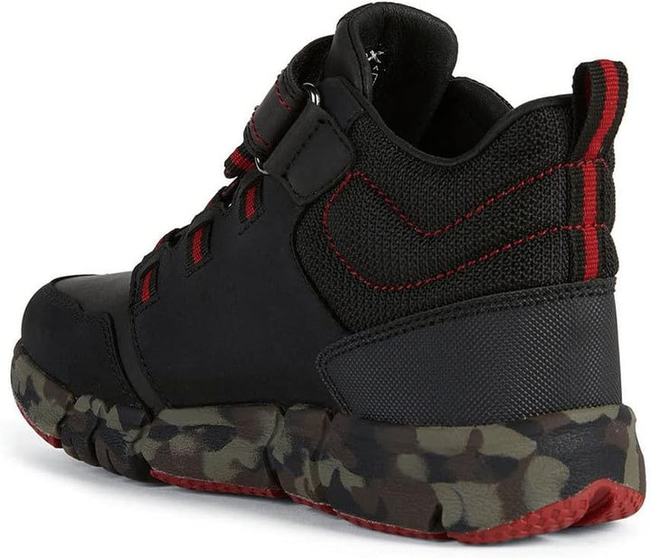 Geox Jungen J Flexyper Boy B ABX Ankle Boot 33 EU Black Red, 33 EU Black Red
