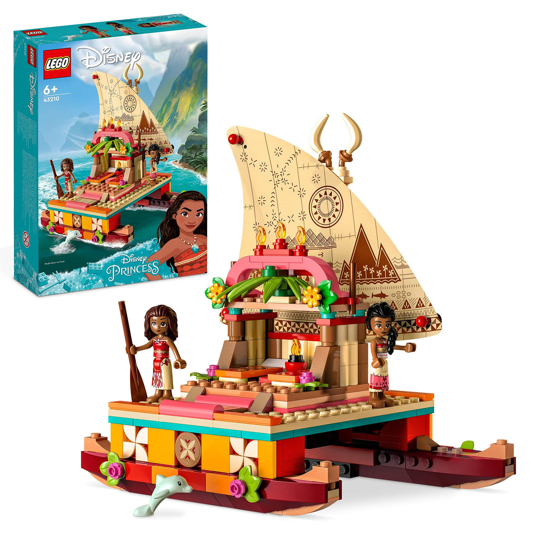LEGO 43210 Disney Princess Vaianas Katamaran Spielzeug Boot mit Vaiana und Sina Prinzessinnen Mini-P