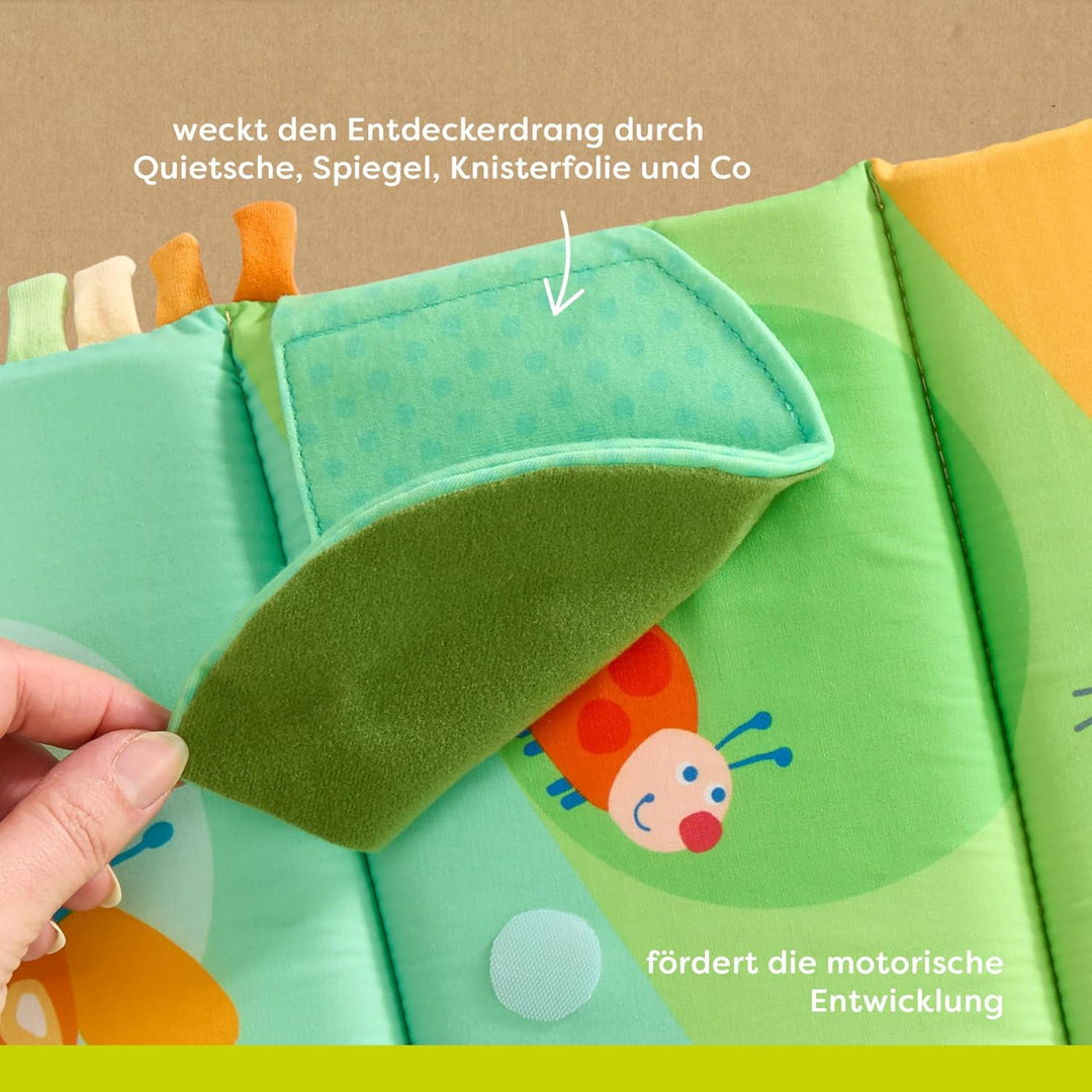 HABA Baby Entdeckerrolle Zebra – Erstes Baby-Spielzeug 4-in-1 Multitalent ab 6 Monaten mit spannende