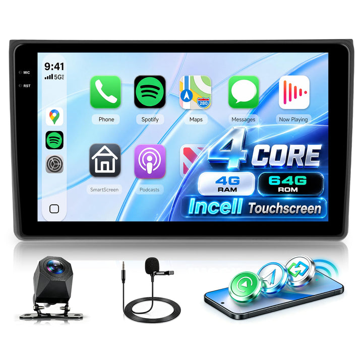 Rimoody 4G+64G Android Autoradio für Audi A4 S4 RS4 B6 B7 8E 2000-2009 Wireless Carplay Android Auto