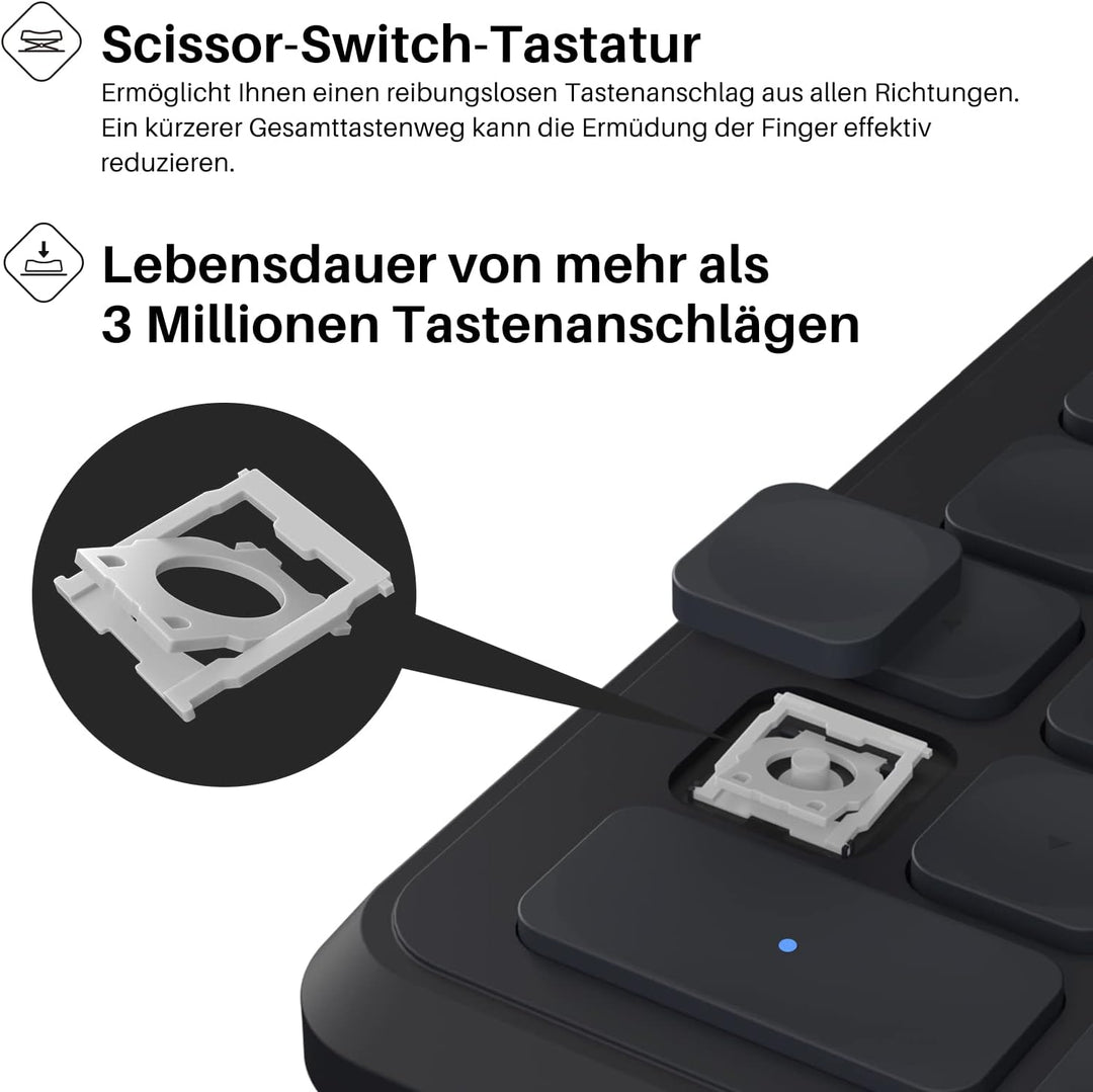 HUION Bluetooth 5.0 Keydial Mini K20, KD100 2.0 Kabellose Tastatur mit Dial Controller + 18 Benutzer