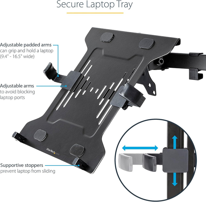 StarTech.com VESA Laptop Halterung - Monitorarm Laptop Ablage/Adapter für Notebooks bis 4.5kg - 75x7