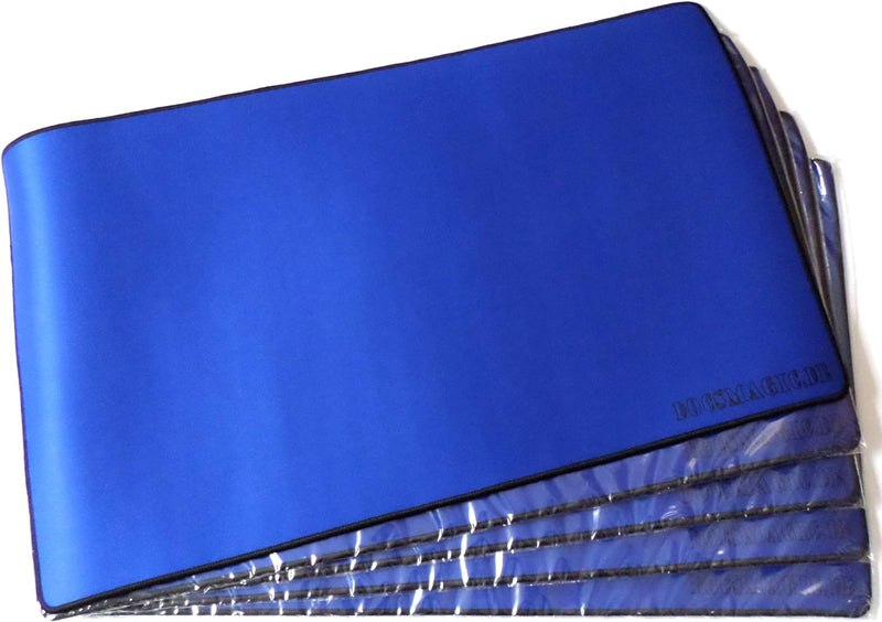 docsmagic.de 5 x Premium Playmat Blue - 60 x 34 cm Stitched 3mm - Spielmatte Blau 5 x Spielmatte Bla