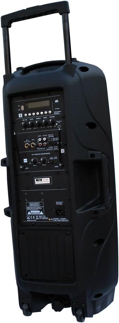 E-Lektron EL225-UHF 600W PA Soundsystem USB/SD Bluetooth Soundanlage mit Akku und Funkmikrofon
