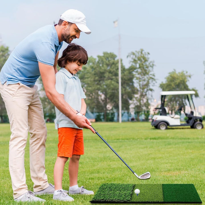 3-in-1 Golf-Abschlagmatte 60x30cm, Golf-Übungsmatte mit Rough und Fairway Schlagflächen, Abschlag Tr