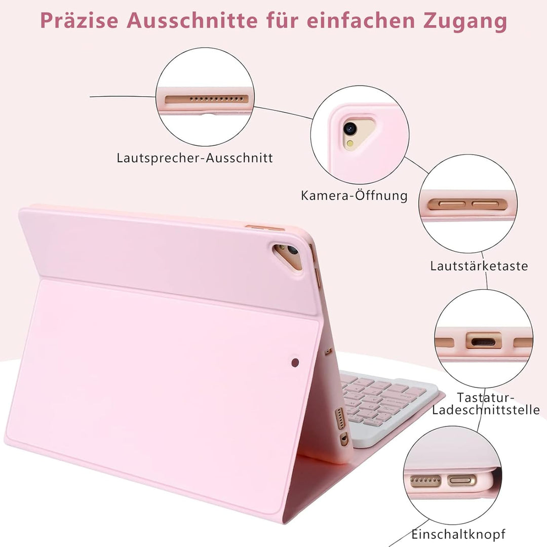 MMK Tastatur Hülle für iPad 10.2 Zoll (9/8/7 Generation 2021/2020/2019), für iPad Air 3rd 2019 und P