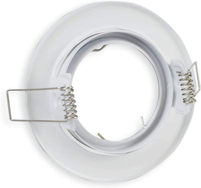 6x LED Einbaustrahler Set weiss rund 7 Watt kaltweiss 12V - MR16 Einbauleuchte schwenkbar Ø70mm Bohr