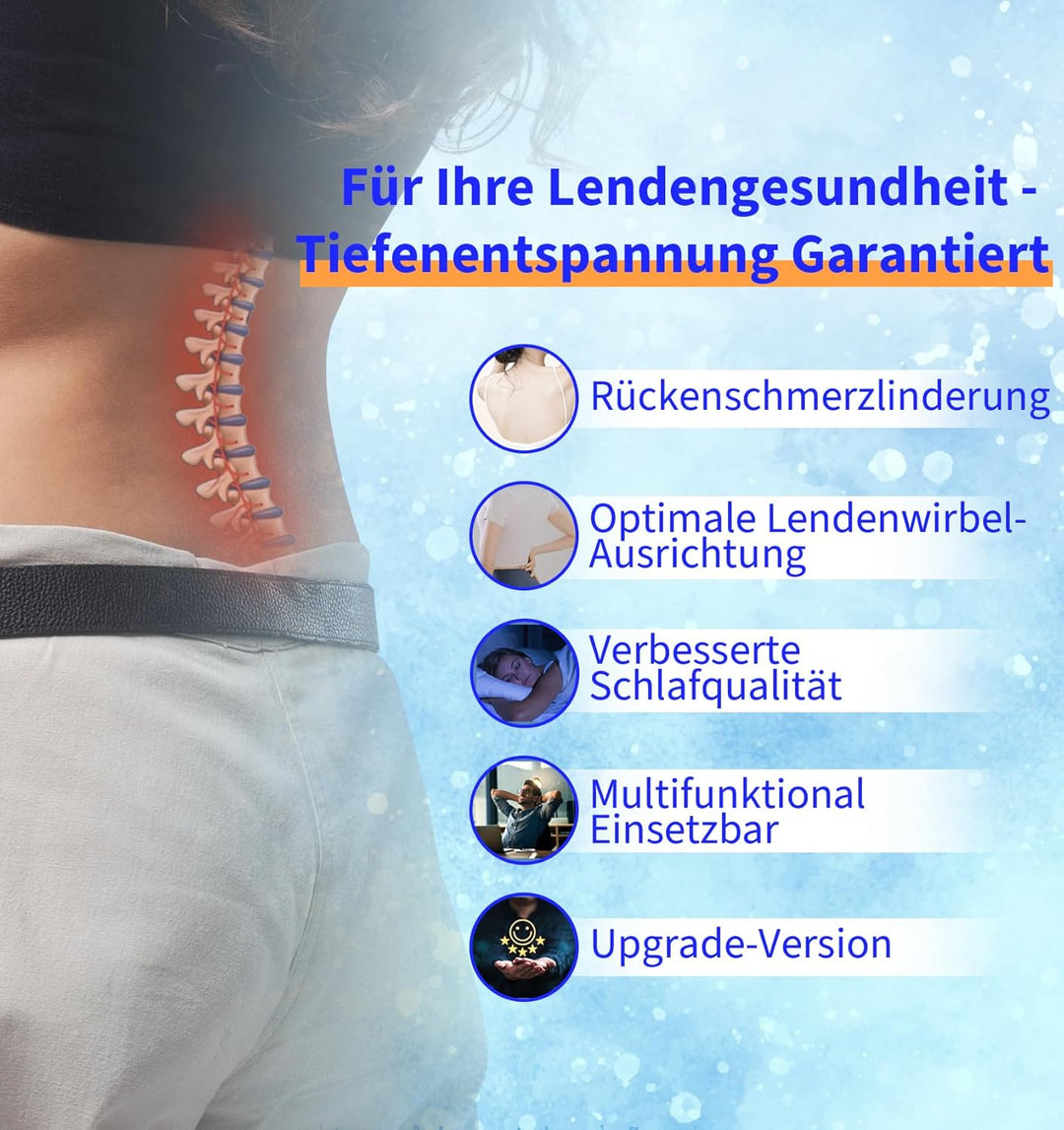 Orthopädisches Lendenkissen Ergonomische Rücken- &amp; Lordosenstütze aus Memory-Schaum für Bett &amp; Sofa