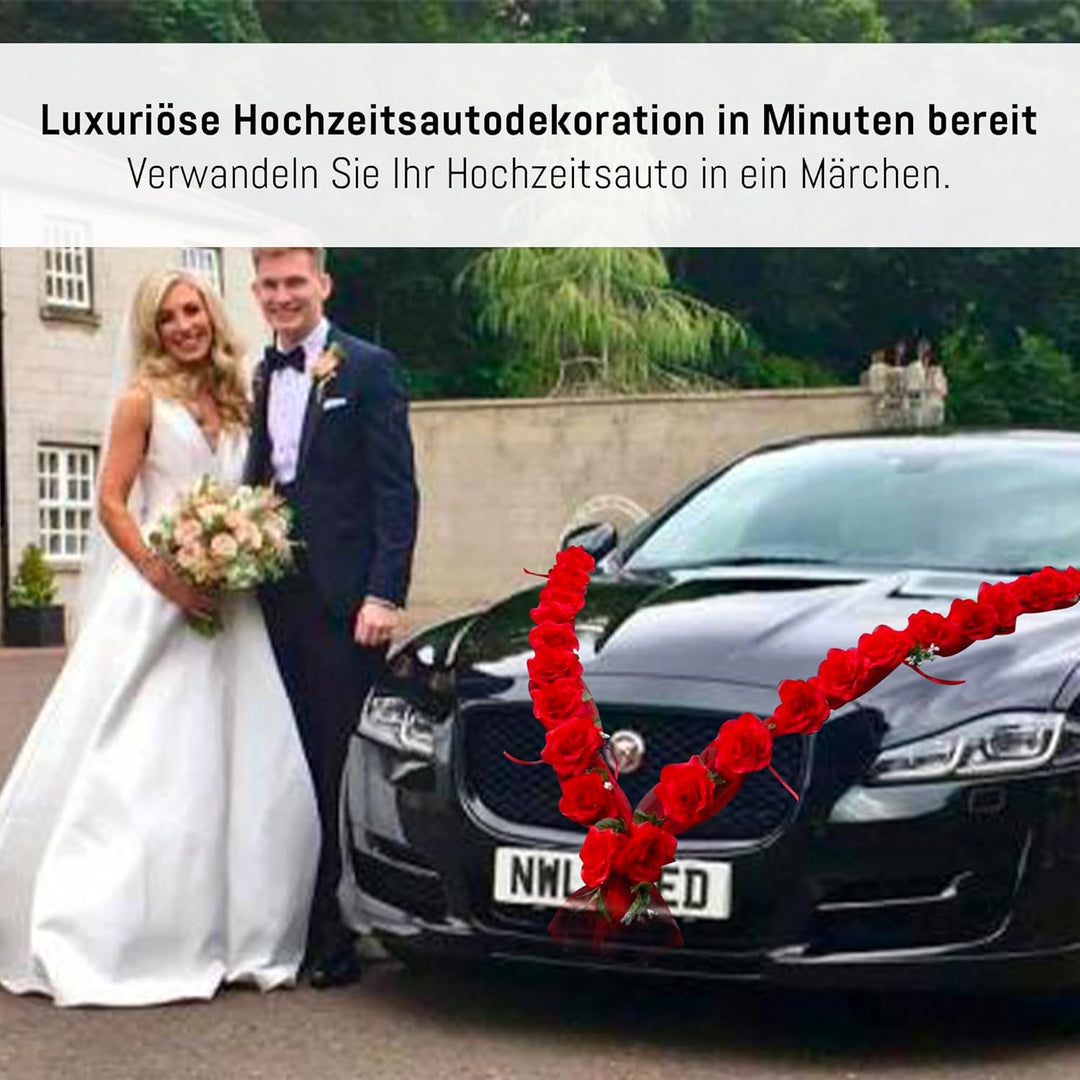 Rosen Girlande Braut Paar Rose Deko Dekoration Autoschmuck Hochzeit Car Auto Wedding ®Auto-schmuck D