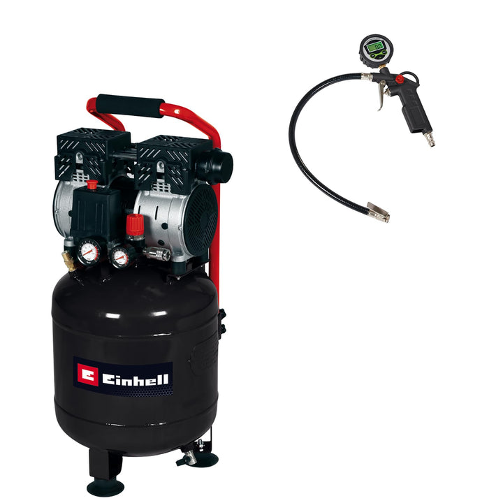 Einhell Kompressor TE-AC 24 Silent (leiser Kompressor, 750 W, max. 8 bar, öl- und servicefreier Moto