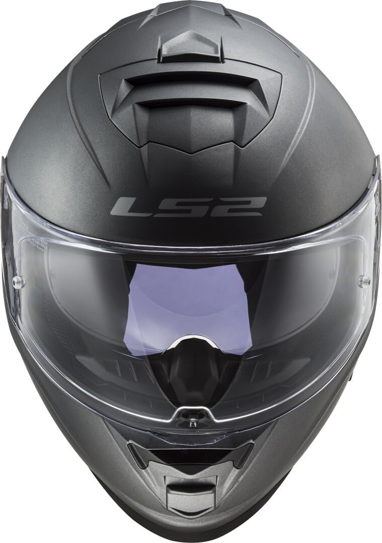 LS2 Motorrad Integralhelm FF800 Storm Solid Titanium - Leicht, Sicher & Komfortabel XXL, XXL