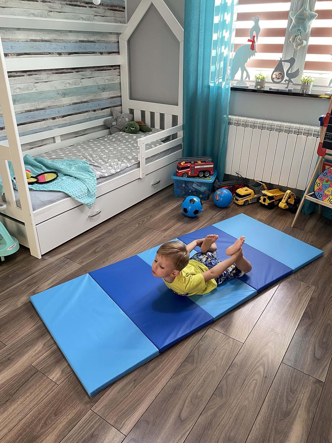 IKEA PLUFSIG Faltbare Gymnastikmatte, 78x185 cm (Blau)