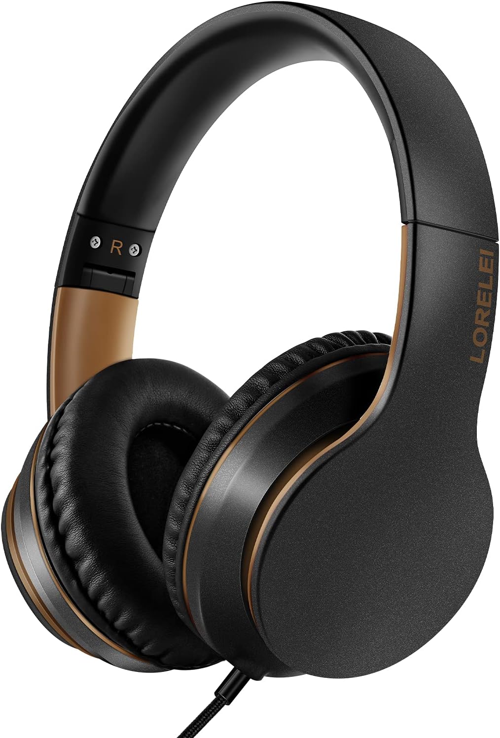 LORELEI X6 Over-Ear Headphones with Microphone, Lightweight Foldable & Portable Stereo Bass Headphon