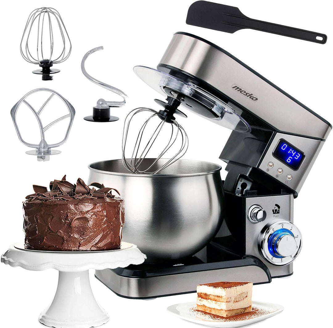 Mesko MS4228 Küchenmaschine, 5 Liter, professionelle Orbital-Küchenmaschine, 6 Geschwindigkeiten + P