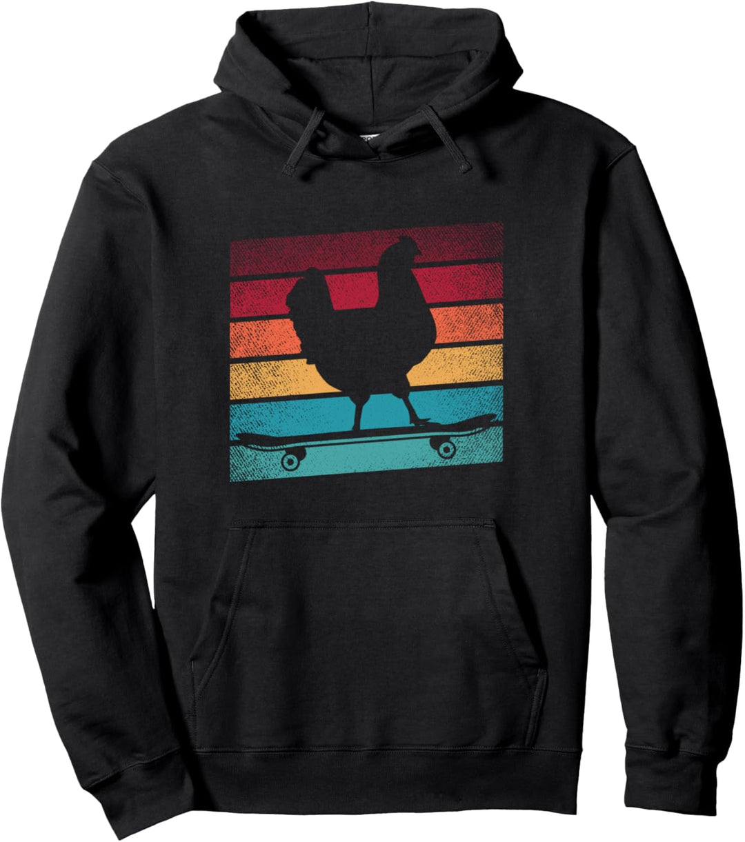 Lustiges Hühnchen-Skateboarding Pullover Hoodie