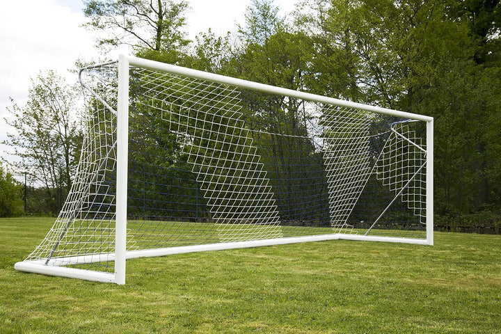 TORNETZ - Fussball - 7.32 x 2.44 x 0.8 x 2m - 3mm - Weiss oder Weiss/Blau Weiss-Blau, Weiss-Blau