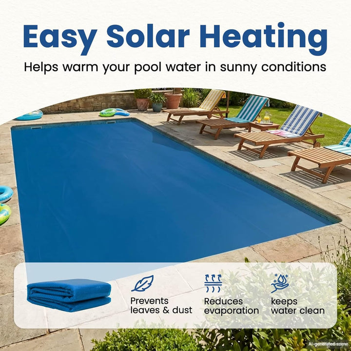 vidaXL Solar Poolabdeckung Hochwertig 260 x 160 cm 200 μm Quadratisch, Quadratische Poolabdeckung, s