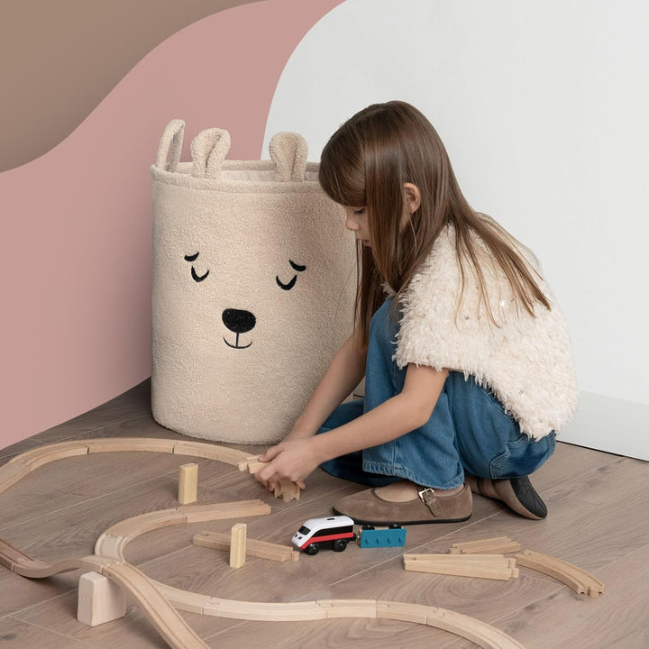 SIPO Multifunktionaler Spielzeug-Organizer XL – Geräumiger Spielzeugkorb mit Tiermotiv für Kinder, P
