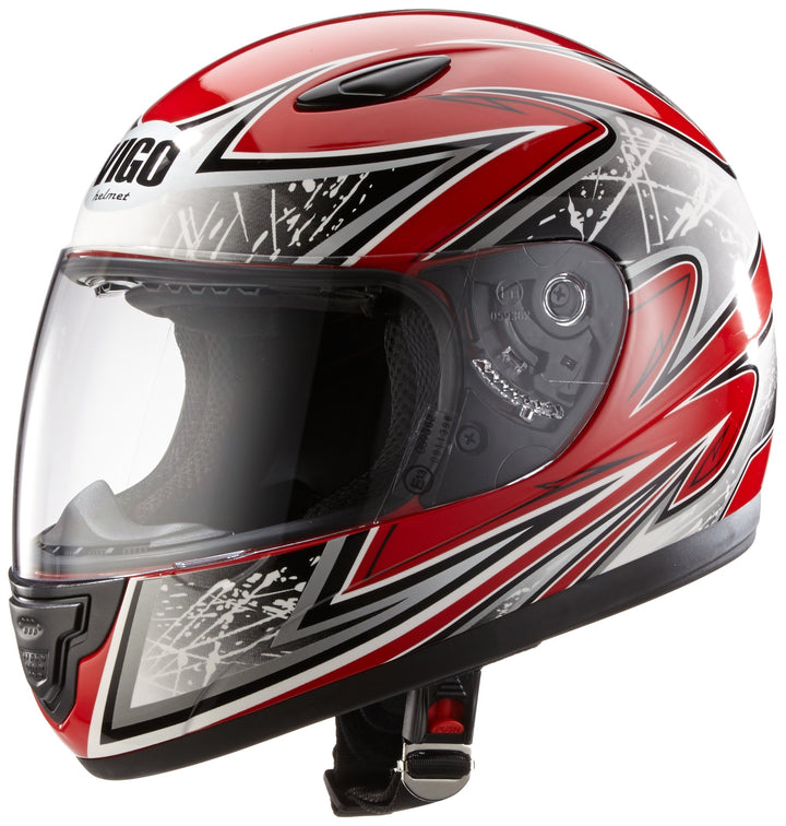 Protectwear SA03-RT-XS Kinder Motorradhelm, Integralhelm, Grösse XS (Youth L), Rot/Silber XS (Youth