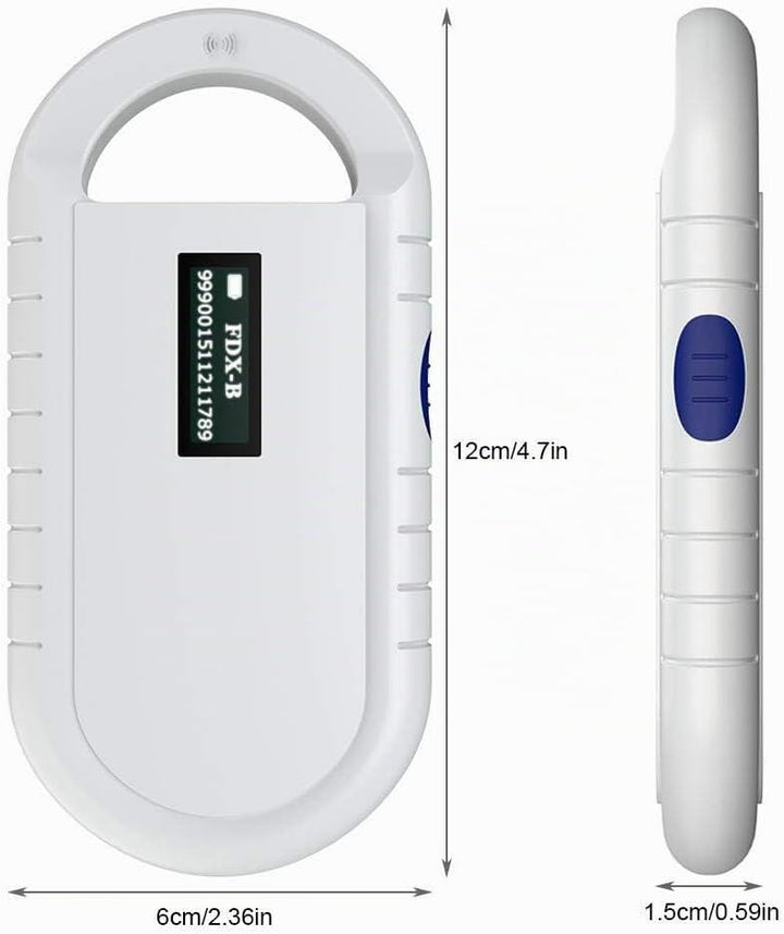 RFID Leser, Tragbarer Tier Chip Leser Haustier Mikrochip Scanner Universaler RFID Leser für ISO 1178
