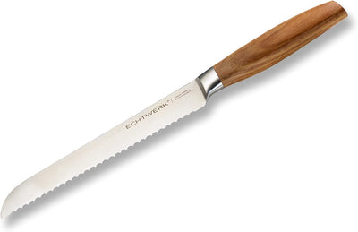 Echtwerk Damastmesser Set 6 Teilig, Holz, Silber, 21,5 x 12,5 x 35,7 cm, 6-Einheiten(5 Messer + Mess