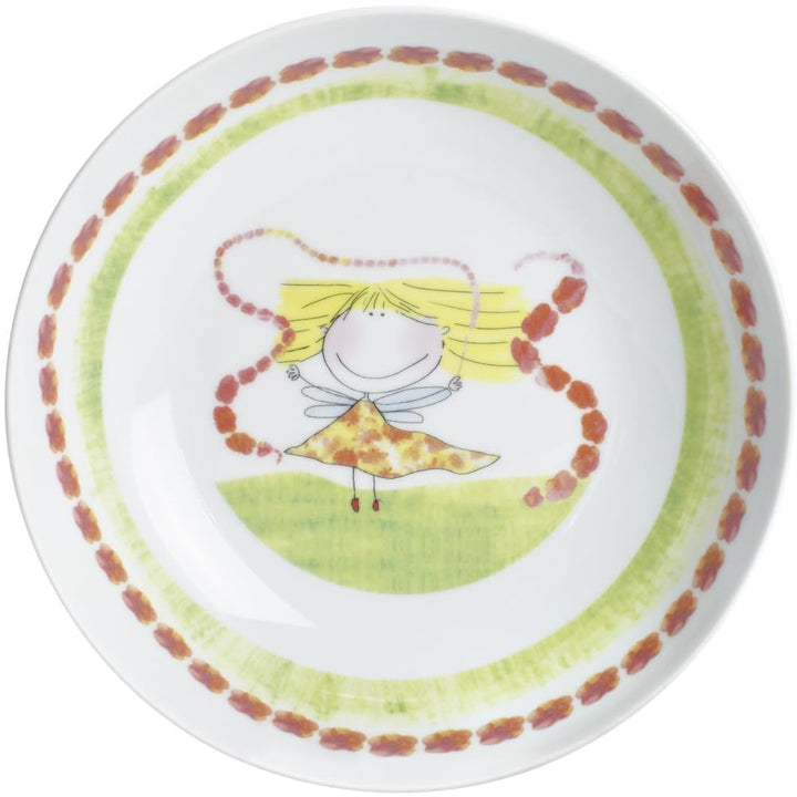 KAHLA 203418A76646C Kids tiefer Teller 18 cm Blumenfee | Suppenteller mit Feen Design aus Porzellan