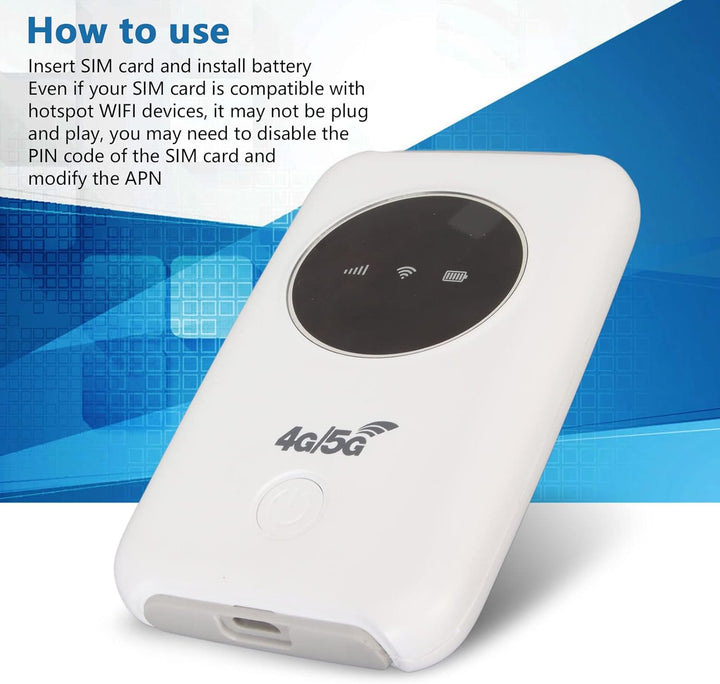 ciciglow Mobiler WLAN-Hotspot, Tragbarer USB-4G-LTE-entsperrter 5G-WLAN-Router 300 Mbit/s mit SIM-Ka