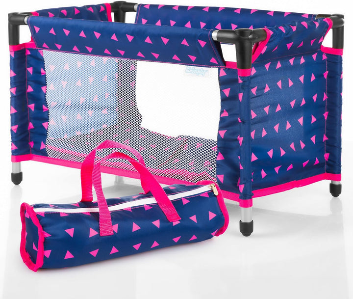 Kinderplay Puppenbett | Puppen Bett Spielzeug - Puppenreisebett für Baby Born | Baby Annabell Puppen