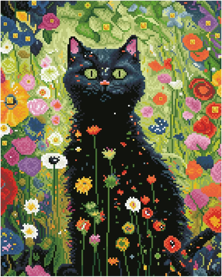 DIAMOND DOTZ 2593880 Original 5D Diamond Painting Set, Katze im Garten, DIY Diamant-Malerei-Kit mit