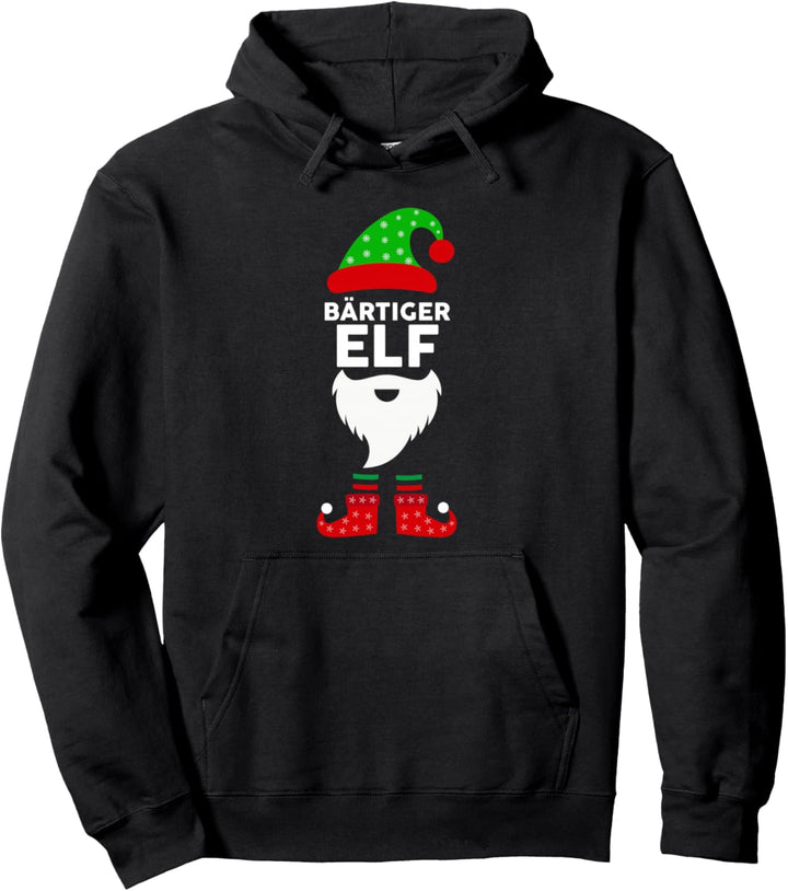 Weinachten Weihnachtself Bärtiger Elf Elfen Pullover Hoodie