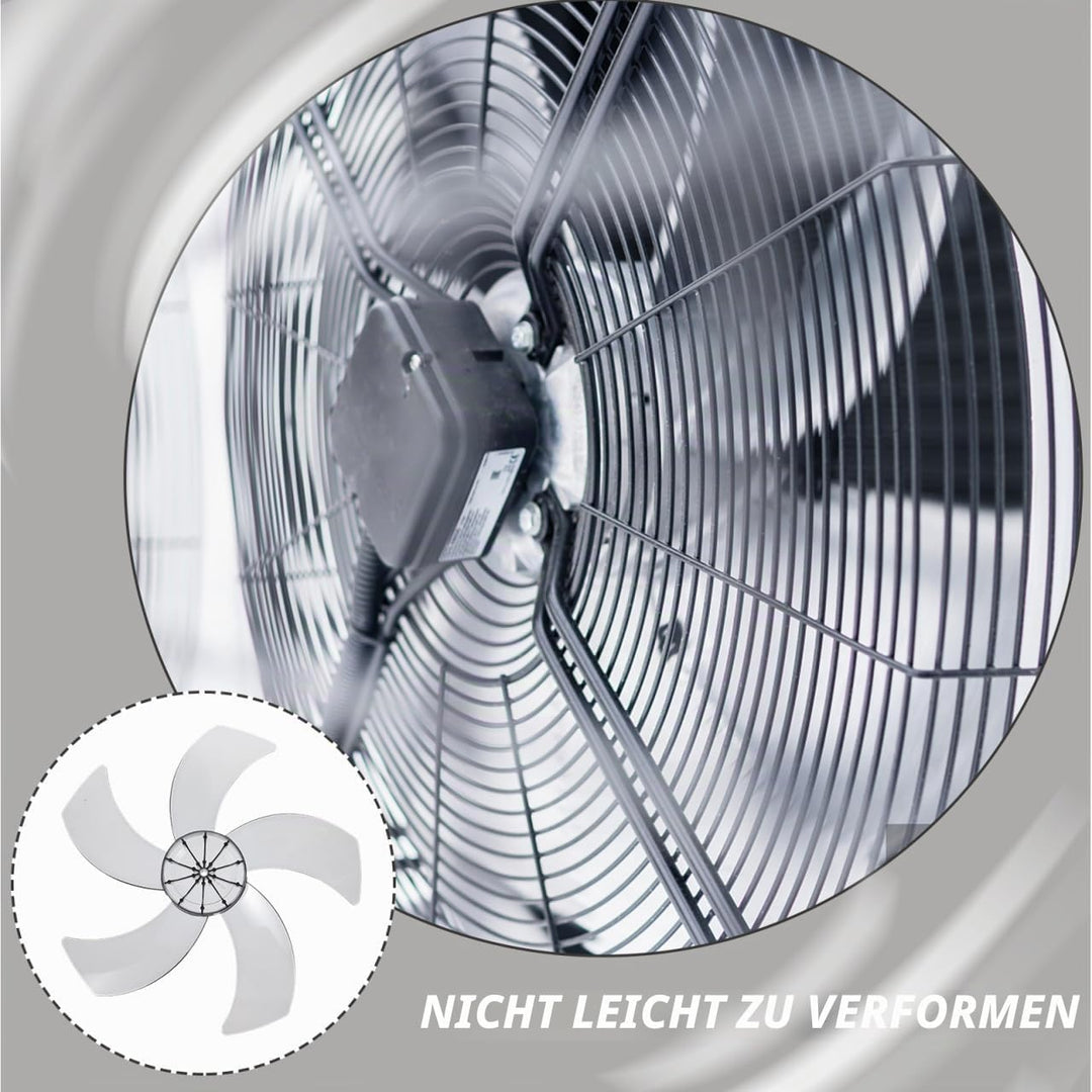 Angoily Lüfterflügel 16 Zoll Lüfterflügel Haushaltsventilatorflügel Kunststoff Fünf Blätter Mit Mutt