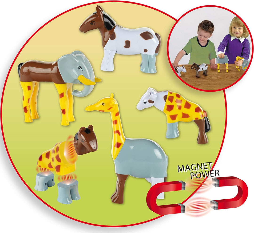 Klein Theo 71 Funny Puzzle Magnettierpuzzle im Beutel, 4 Tiere | Puzzleteile Werden mit Magneten ver