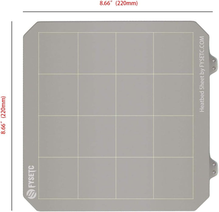 BCZAMD 3D-Drucker 220 x 220 mm Heizbett-Bauplatte Stahlfederblatt mit Eckschnitt und PEI B-Maagnetbe