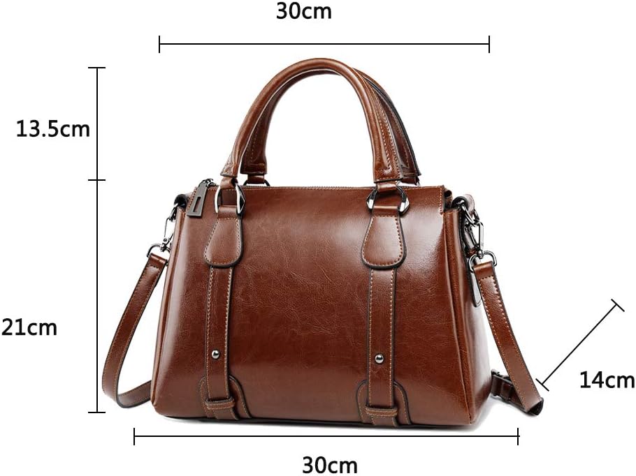 Damen Tasche aus Leder Handtasche Henkeltasche Umhängetasche Schultertasche Kaffee braun EINWEG, Kaf
