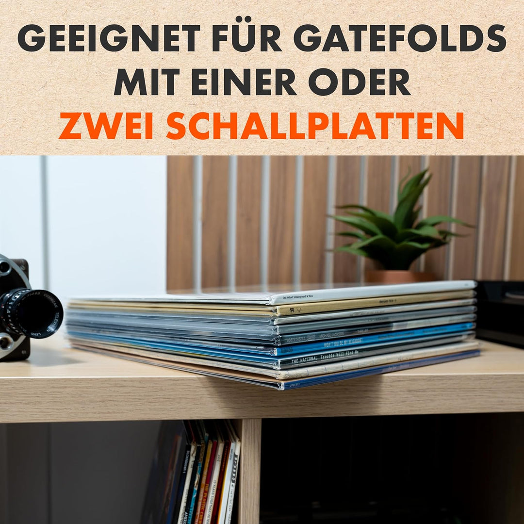 25x 12” GATEFOLD Vinyl LP Schallplatten Hüllen | Crystal Superklares Polypropylen Klappcover Hüllen