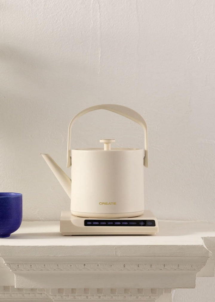 CREATE/HATTORI STUDIO/Elektrischer Wasserkocher 0,5L Weiss/Warmhalten, Sicherheitssystem, Thermostat